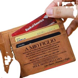 Portefeuille en cuir PU de haute qualité rétro à mon fils portefeuilles de luxe personnalisés pour hommes portefeuille en cuir pour hommes - Product Image 1