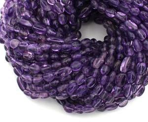 Natural Purple <b>Amethyst</b> Smooth Nugget Beads Gemstone Pebbles 5x6mm to 5x8mm 13 Inch Strand - Product Image 3