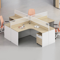 Bureau de travail modulaire moderne haut de gamme personnalisé pour 4/6/8/10 personnes, table d'ordinateur contemporaine avec armoire en bois