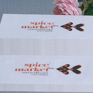 Personalized Disposable Printing Napkins Cocktail Beverage Paper Restaurant Custom Printed Tissue Paper Customized Logo