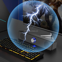 Barre de son stéréo filaire USB pour ordinateur portable et de bureau, avec lumières bleues, haut-parleur audio OEM populaire, vente en gros, fabricants à bas prix