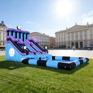 Toboggan aquatique gonflable personnalisé en promotion – Toboggan aquatique professionnel gonflable bleu pour extérieur avec combo - Product Image 1