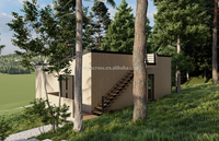 Petite maison en verre modulaire de style moderne de luxe entièrement personnalisée Maison préfabriquée en conteneur Petites maisons Cabane de bâtiments de jardin