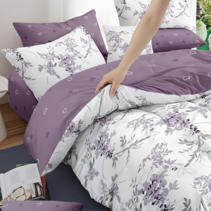 Juego de Ropa de Cama de Poliéster con Estampado Floral de Glicinia Morada, Disponible en Polonia, para Envío Directo en la UE, Juego de 3 Piezas - Product Image 1