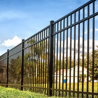 Acero de piquete de metal de corten superior plano Galvanizado y con recubrimiento en polvo de seguridad de alta resistencia de 6 pies x 8 pies al mejor precio