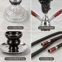 Ensemble de chicha en verre arabe avec 2 embouts et finition miroir