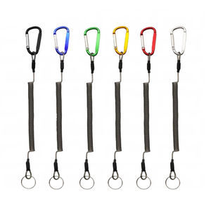 Laisse en spirale anti-perte flexible, cordon de sécurité, ligne rétractable, bracelet élastique avec mousqueton, anneau porte-clés - Product Image 2