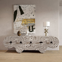 Meuble TV moderne et créatif, durable, écologique, en bois de ronce, avec rangement, buffet, fait à la main, facile à nettoyer, convient aux téléviseurs de 65 pouces et plus, salon, hôtel