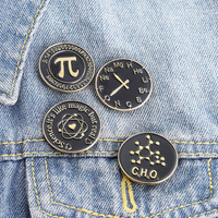Broche Personalizado de Aleación de Zinc con Fórmula Matemática de Ciencia Atómica, Regalo de Recuerdo con la Tabla Periódica de los Elementos