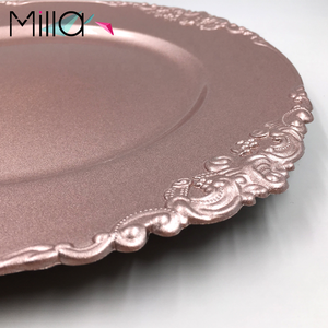 Assiette de présentation rose blush, sous-assiette, décoration de table, service de table pour mariage, fête, dîner - Product Image 3