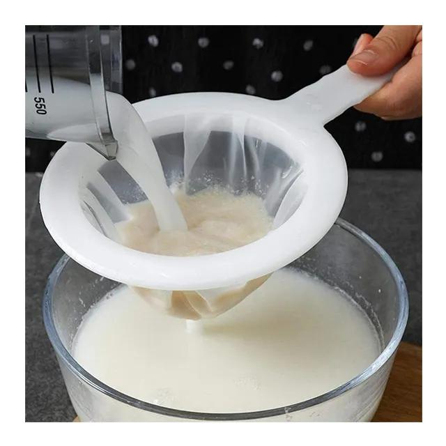 100/200/400 Gaas Zeef Keuken Gadgets Nylon Mesh Filter Lepel Voor Sojamelk Koffie Melk Yoghurt Zeven