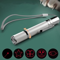 Baguette laser rechargeable pour chat, multi-motifs, en acier inoxydable, lumière infrarouge violette et blanche, jouet pointeur laser pour chat