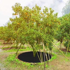 Anneau de paillis en feutre non tissé pour arbre, tapis rond anti-mauvaises herbes, protection réutilisable pour l'aménagement paysager, base de protection pour la protection des racines des mauvaises herbes - Product Image 6