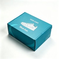 Boîte d'emballage en papier bleu personnalisée avec logo pour chaussures et vêtements, écologique, pour expédition et stockage, vente en gros