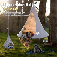 Hamac-tente, chaise suspendue d'extérieur, balançoire de jardin, tipi-nid d'arbre avec base coussinée pour patio et jardin, pour intérieur et extérieur