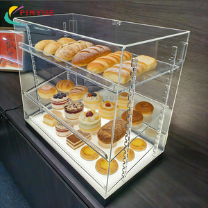 Vitrina Acrílica para Pastelería con <span class=keywords><strong>Puerta</strong></span> con Cerradura, Estantes Ajustables, Vitrina Acrílica para Pasteles con Luz LED para Seguridad Alimentaria y Exhibición - Product Image 1