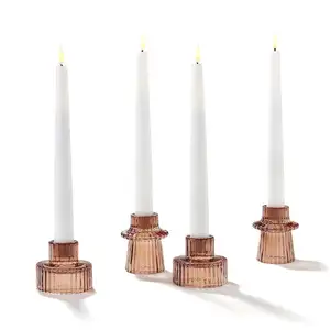 Taper Glass Candlestick Holders Tealight Candle Holders for Table Centerpieces And Dinner Part