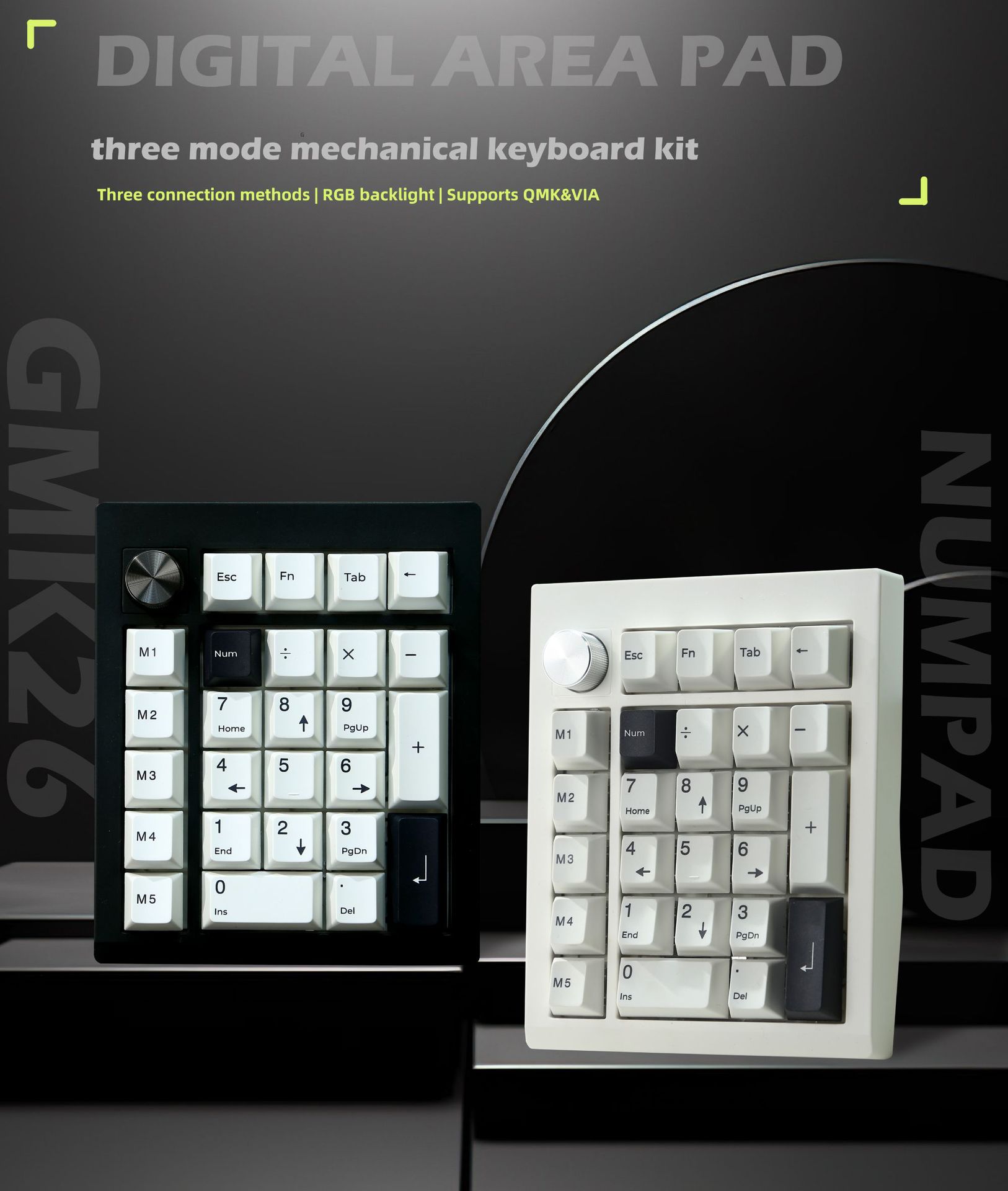 Zuoya GMK26 Wireless Mini Numeric Keyboard, RGB Backlit, Hot