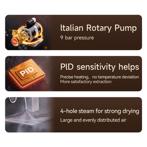 Machine à café expresso italienne semi-automatique intelligente en acier inoxydable, pression 9 bars - Product Image 3