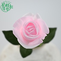 Bunga Mawar Buatan Real Touch Moist, Tahan Lama 56cm Tangkai Tunggal Warna Pink Grosir untuk Dekorasi Pernikahan, Rumah, dan Perlengkapan Fotografi