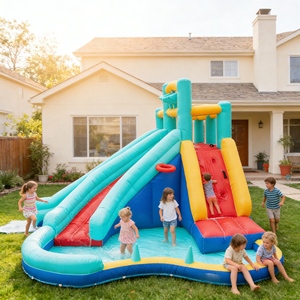 <span class=keywords><strong>Castillo</strong></span> Inflable para Niños para Todas las Estaciones con Toldo Opcional para Protección Solar y contra la Lluvia en Complejos Turísticos - Product Image 1