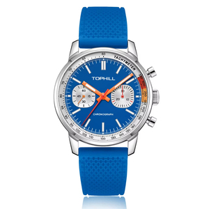 นาฬิกาโครโนกราฟผู้ชาย รุ่นปี <span class=keywords><strong>1963</strong></span> นาฬิกานักบิน เครื่อง <span class=keywords><strong>Seagull</strong></span> ST1901 ระบบกลไก เรืองแสง ขนาด 40 มม. หน้าปัดกระจกเคลือบ สายยาง กันน้ำ - Product Image 3