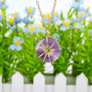 Nhà máy tinh thể tự nhiên thạch anh chữa bệnh đá trang sức Dây Gói Donut Mặt dây chuyền vòng cổ cho món quà - Product Image 4