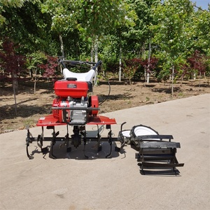 Micro-motoculteur à quatre roues motrices, autopropulsé, pour le travail du sol dans les serres, avec fonction de creusement de fossés, à essence. - Product Image 1