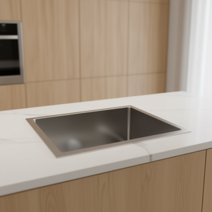 Fregadero de Cocina de Acero Inoxidable, de un Solo Tazón, Rectangular, de Instalación Bajo Encimera, Superficie Cepillada, Diseño Minimalista, Fácil de Limpiar - Product Image 2