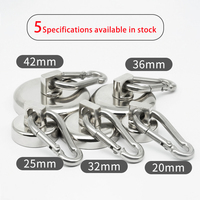 36mm Néodyme NdFeB Aimants Crochets Mousqueton Plafond Crochet Réfrigérateur Suspendu Magnétique Cintre Pivotant 360 Degrés Pot Boucle Magnétique