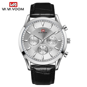 Minimalist Mens Sport <b>Watch</b> Triple Sub Dials Black Steel Band Casual Timepiece - Product Image 4