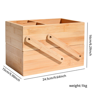 Estante organizador de mostrador de baño de bambú Estante de perfume de tocador y cosméticos Fácil de montar - Product Image 4