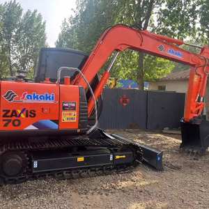 Mini-excavatrice d'occasion, excavatrice Hitachi70 d'occasion japonaise de 7 tonnes, excavatrice Hitachi60 de 6 tonnes avec CE/EPA, faible nombre d'heures, chenilles hydrauliques - Product Image 1