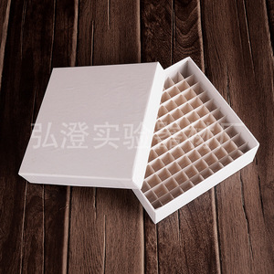 Boîte de rangement cryogénique Hongbolai à 100 compartiments, 14,8x14,8x5cm, en carton, pour usage en laboratoire - Product Image 1