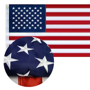 China Factory 3X5 Print Polyester Sublimation Nylon Fabric Advertising Patchwork American Embroidery USA Bunting Flags