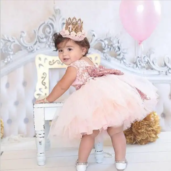 Wholesale Price Birthday Wedding Party Wear Flower Dresses Baby Girls Princess Dress Party Princess Dresses For Baby Girls