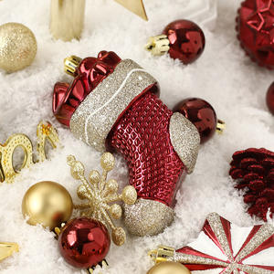Рождественские украшения красный и золотой набор рождественских шаров дерево топ звезда подвесное украшение Рождественская елка украшение кулон - Product Image 5