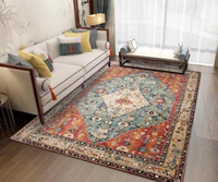 Farsça sıkıntılı giriş kilim Bohemian Polyester sahte yün kapalı Accent halı kaymaz yıkanabilir halı giriş oturma odası için