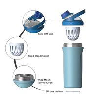Ansheng Bouteille de shaker à protéines en acier inoxydable de 24 oz avec logo personnalisé en gros pour la salle de sport et les sports