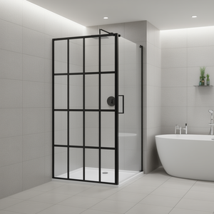 Parete Doccia in Vetro Temperato Trasparente 39,4 X 76,8 Pollici con Telaio, Schermo Minimalista per Bagno - Product Image 2