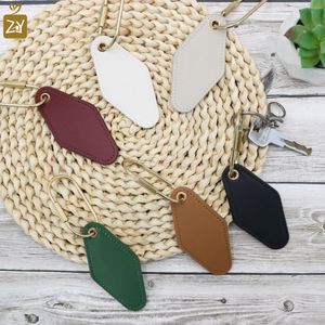 Stocked Diamond Shaped PU Leather <b>Keychain</b> with Durable Metal Hook Car Keyring Anniversary Gift for Him - Product Image 2