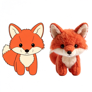 Venta Directa de Fábrica, Lindo Peluche de Zorro Naranja, Peluche Personalizado de Dibujos Animados para Niños y Regalos - Product Image 1
