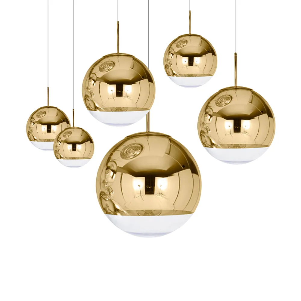 Creative Chandelier mirror globe ball led e27 modern hanging nordic pendant lights