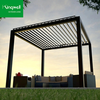 Pergola motorisée en aluminium pour jardin, avec couverture anti-pluie à lames orientables, pour villa extérieure - Vente en gros fabricant