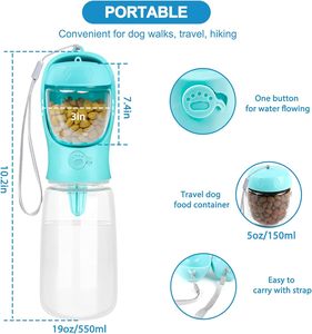 Borraccia per Cani da 20oz per Sublimazione, Portatile per Esterni, Personalizzabile, con Dispenser in Silicone - Product Image 2
