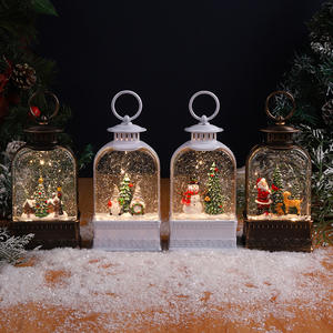 Vente chaude <span class=keywords><strong>Noel</strong></span> Noël Père Noël et Renne Village Scène Led Glitter Eau Spinning Musique Lanterne Snow Globe Décoration De Noël - Product Image 6