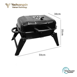 Portable Charcoal <b>BBQ</b> Grill with Carry Case Outdoor Camping Stainless Steel <b>Foldable</b> Design - Product Image 6