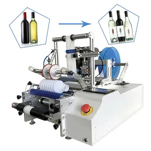 Halbautomati scher kleiner manueller Nass klebe etikett ierer Jede Form Doe Flasche Doppelseitige Etiketten applikator maschine mit Code