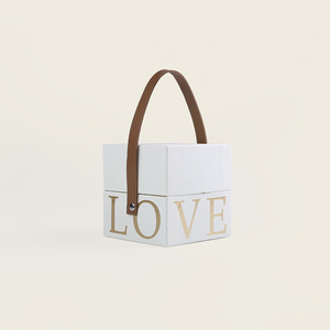Caja de Regalo Rígida Cuadrada con Cinta, Logotipo Estampado en Caliente, Cartón Color Marfil, Rosa, Blanco, Empaque de Alta Gama - Product Image 2