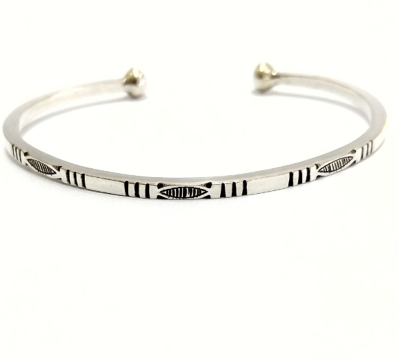 Handmade Moroccan Silver Tuareg Cuff Bangle - Bohemian Gift
